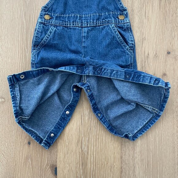 Vintage OshKosh B’Gosh Overalls 18 Months Vestbak Denim Blue Toddler Snap Crotch - Picture 10 of 12
